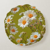 Olive Garden Daisy Dream Round Throw Pillow ラウンドクッション (裏面)