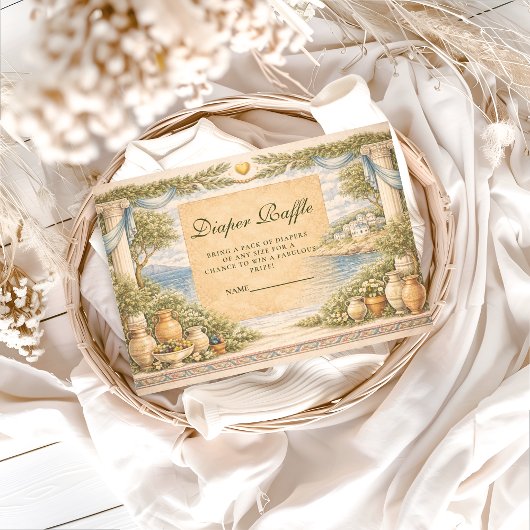 Olive Garden Greek Baby Shower Diapper Raffle エンクロージャーカード