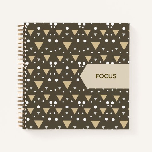 Olive Geometry Luxe ノートブック (正面)