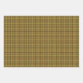Olive Gray Brown Orange Plaid Tartan Rustic ラッピングペーパーシート (正面3)
