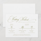 Olive Gree Monogram Wedding Details Enclosure Card エンクロージャーカード (正面/裏面)