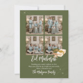 Olive Green 4 Photo Collage Eid Mubarak Card シーズンカード (正面)