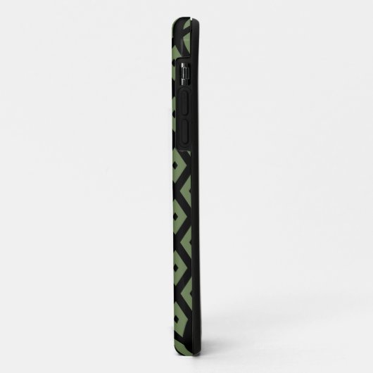 Olive green and black diamond pattern Case-Mate iPhoneケース (裏面/左)