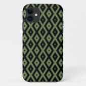 Olive green and black diamond pattern Case-Mate iPhoneケース (裏面)