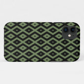 Olive green and black diamond pattern Case-Mate iPhoneケース (裏面(横))