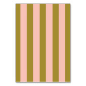 Olive Green and Blush Pink Striped Wedding テーブルナンバー (裏面)