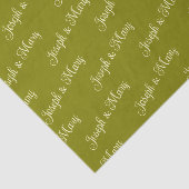 Olive Green And Elegant Cream Script Boho Wedding 薄葉紙 (詳細)