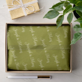Olive Green And Elegant Cream Script Boho Wedding 薄葉紙