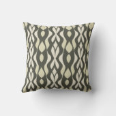 Olive Green and Ivory Modern Print Pillow クッション (裏面)