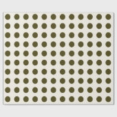 Olive Green and Old Lace Polka Dot Pattern ラッピングペーパー (フラット)