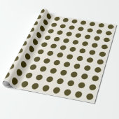 Olive Green and Old Lace Polka Dot Pattern ラッピングペーパー (アンロールド)