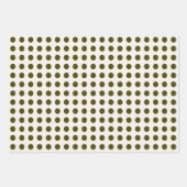 Olive Green and Old Lace Polka Dots and Stripes ラッピングペーパーシート (正面)