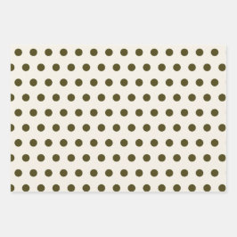 Olive Green and Old Lace Wrapping Paper Sheets     ラッピングペーパーシート
