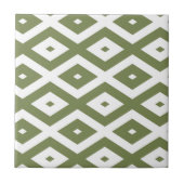 Olive green and white diamond pattern タイル (正面)