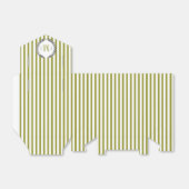 Olive green and white stripes monogram wedding フェイバーボックス (折り畳みなし)