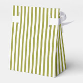 Olive green and white stripes monogram wedding フェイバーボックス (裏面サイド)