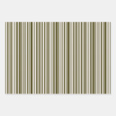Olive Green and Yellow Barcode Stripes Giftwrap ラッピングペーパーシート (正面)