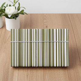 Olive Green and Yellow Barcode Stripes Giftwrap ラッピングペーパーシート