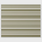 Olive Green and Yellow Stripes Wrapping Paper ラッピングペーパー (フラット)