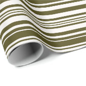 Olive Green and Yellow Stripes Wrapping Paper ラッピングペーパー (ロールコーナー)