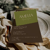 Olive Green Beige Old Money Wedding Place Cards    テーブルナンバー