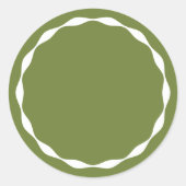 Olive Green Blank Circle Custom Spice Sticker ラウンドシール (正面)