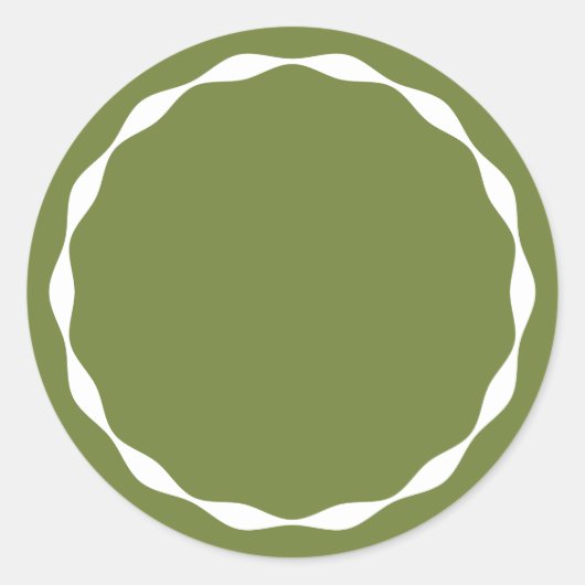 Olive Green Blank Circle Custom Spice Sticker ラウンドシール (正面)