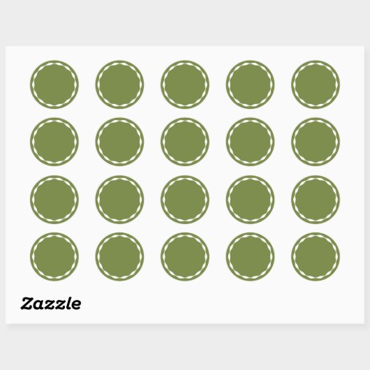 Olive Green Blank Circle Custom Spice Sticker ラウンドシール (シート)