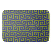 Olive Green &blue Abstract pattern バスマット (正面)
