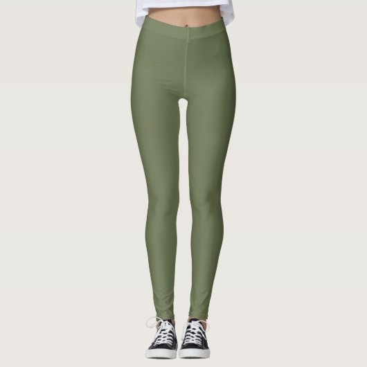 Olive Green Boho Leggings レギンス (正面)