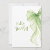 Olive Green Bow 30th Birthday Invitation 招待状 (裏面)