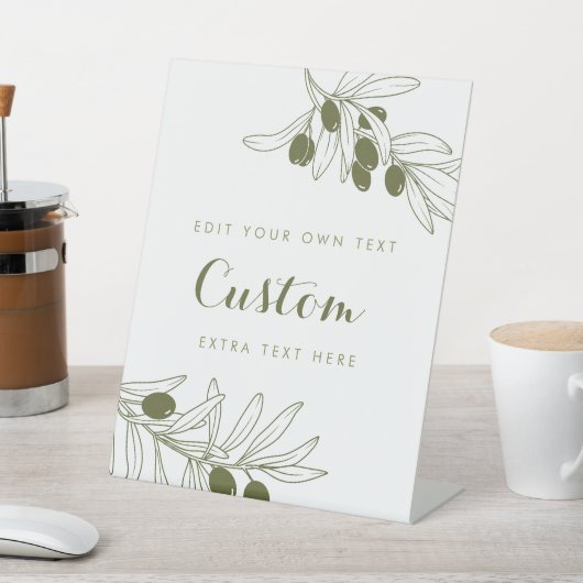Olive Green Branches Custom 台座サイン (インサイチュ)