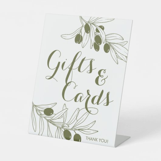 Olive Green Branches Gifts & Cards 台座サイン (正面)