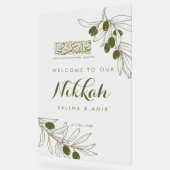 Olive Green Branches Nikkah Acrylic Sign アクリルサイン (傾斜)