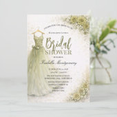 Olive Green Bridesmaid Dress Bridal Shower 招待状 (スタンド正面)