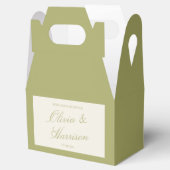 Olive Green Calligraphy Wedding Favor Box フェイバーボックス (オープン)
