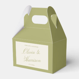 Olive Green Calligraphy Wedding Favor Box フェイバーボックス