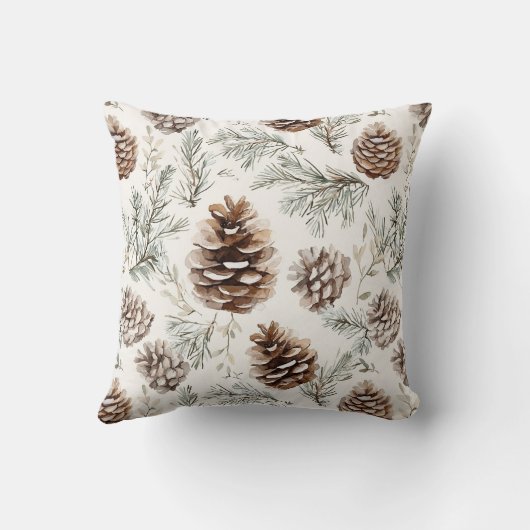 Olive Green Christmas Trees クッション (裏面)