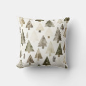 Olive Green Christmas Trees クッション (正面)