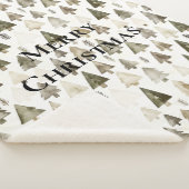 Olive Green Christmas Trees シェルパブランケット (3/4)