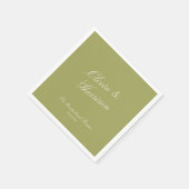 Olive Green Classic Wedding Napkins スタンダードカクテルナプキン (角)