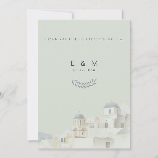 Olive Green Destination Wedding | Elegant  招待状 (裏面)