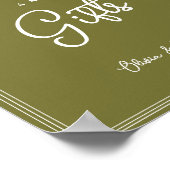 Olive Green Elegant Cards and Gifts Sign ポスター (角)