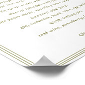 Olive Green Elegant Signature Cocktails Sign ポスター (角)