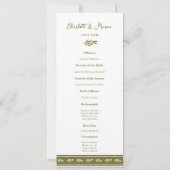 Olive Green Elegant Wedding Program Card 招待状 (裏面)