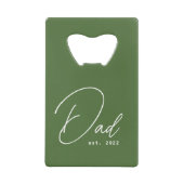 Olive Green First Father's Day Photo クレジットカード栓抜き (正面)