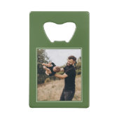 Olive Green First Father's Day Photo クレジットカード栓抜き (裏面)