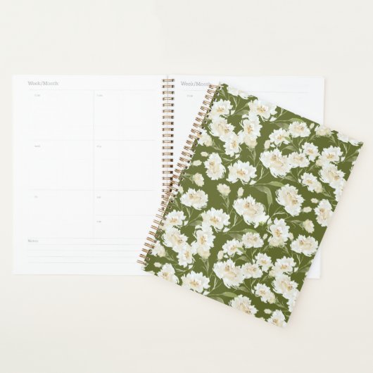 Olive Green Floral Planner プランナー手帳 (ディスプレー)
