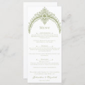Olive Green French Flourish Arch Wedding メニュー (正面/裏面)
