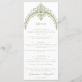 Olive Green French Flourish Arch Wedding メニュー (正面)